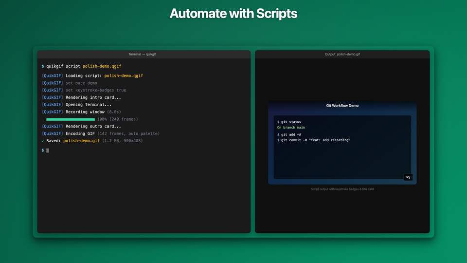 Automate recordings with .qgif scripts