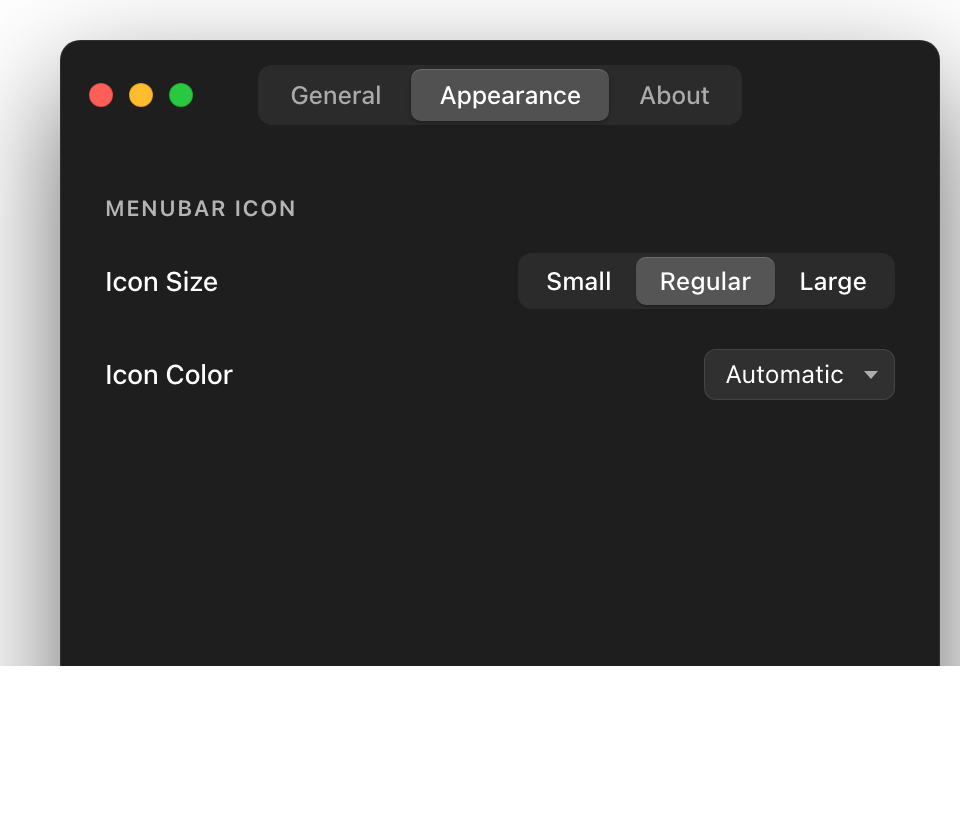 QuikGIF appearance settings